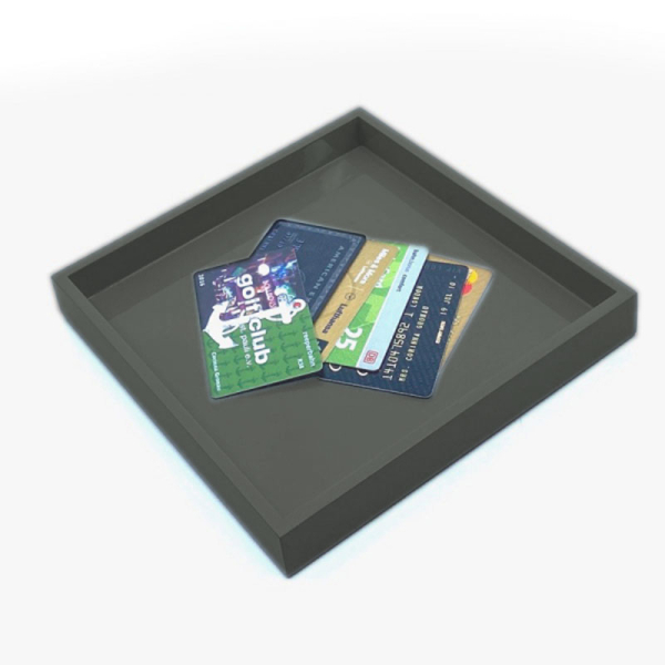 Mini Tablett, quadratisch, Lack achatgrau, style